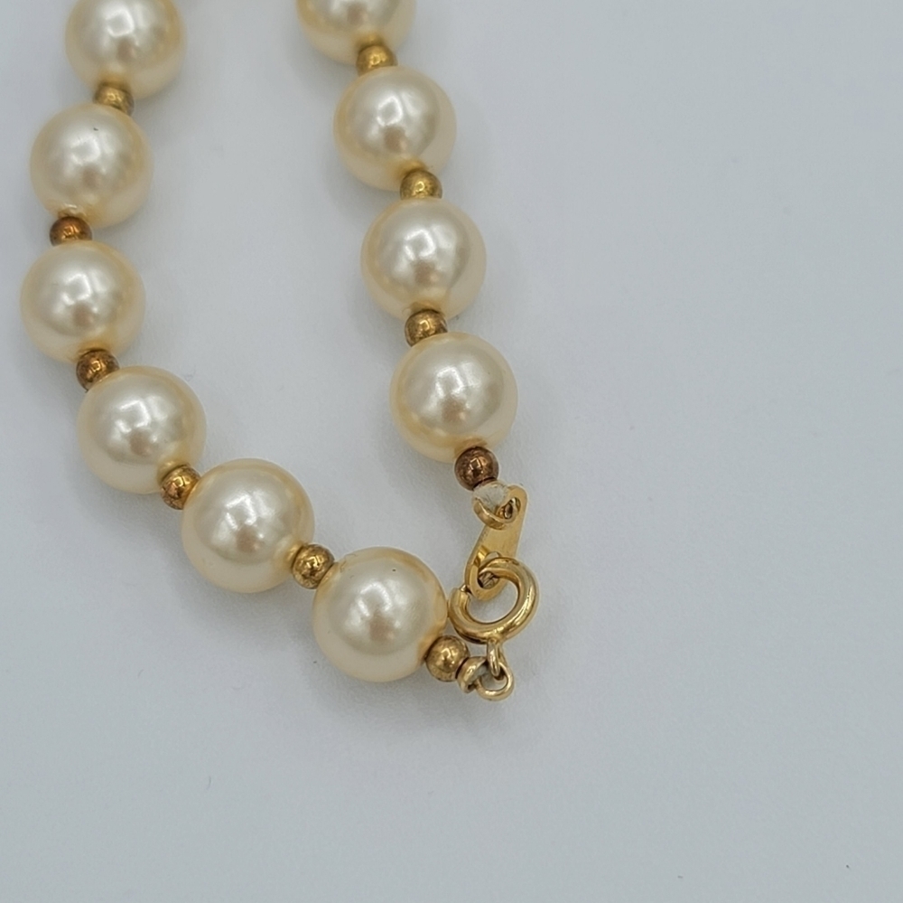 Vintage Necklaces Cream Faux Pearl Goldtone Set of 2 #1232 & 1233 - Picture 14 of 16